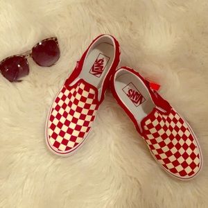 Vans Asher Women’s Skate Slip-on Shoe Red/White